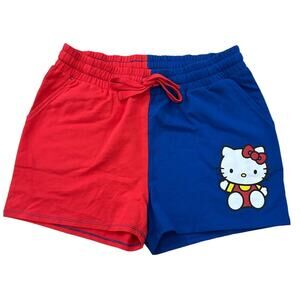 SANRIO HELLO KITTY New Elastic Drawstring Waist Red Blue Shorts Size M